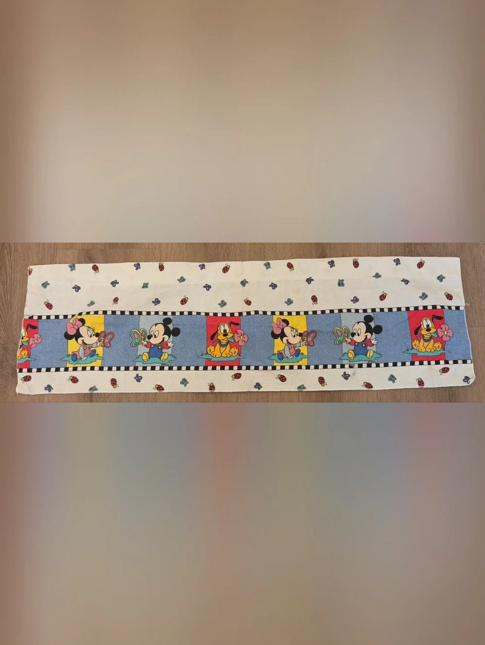 Vintage Disney Baby Mickey Minnie Pluto Handmade Nursery Window Valance 37